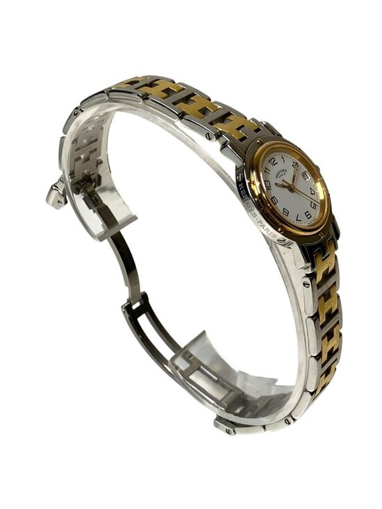 Hermes Clipper Watch SS Quartz White Dial main image 8
